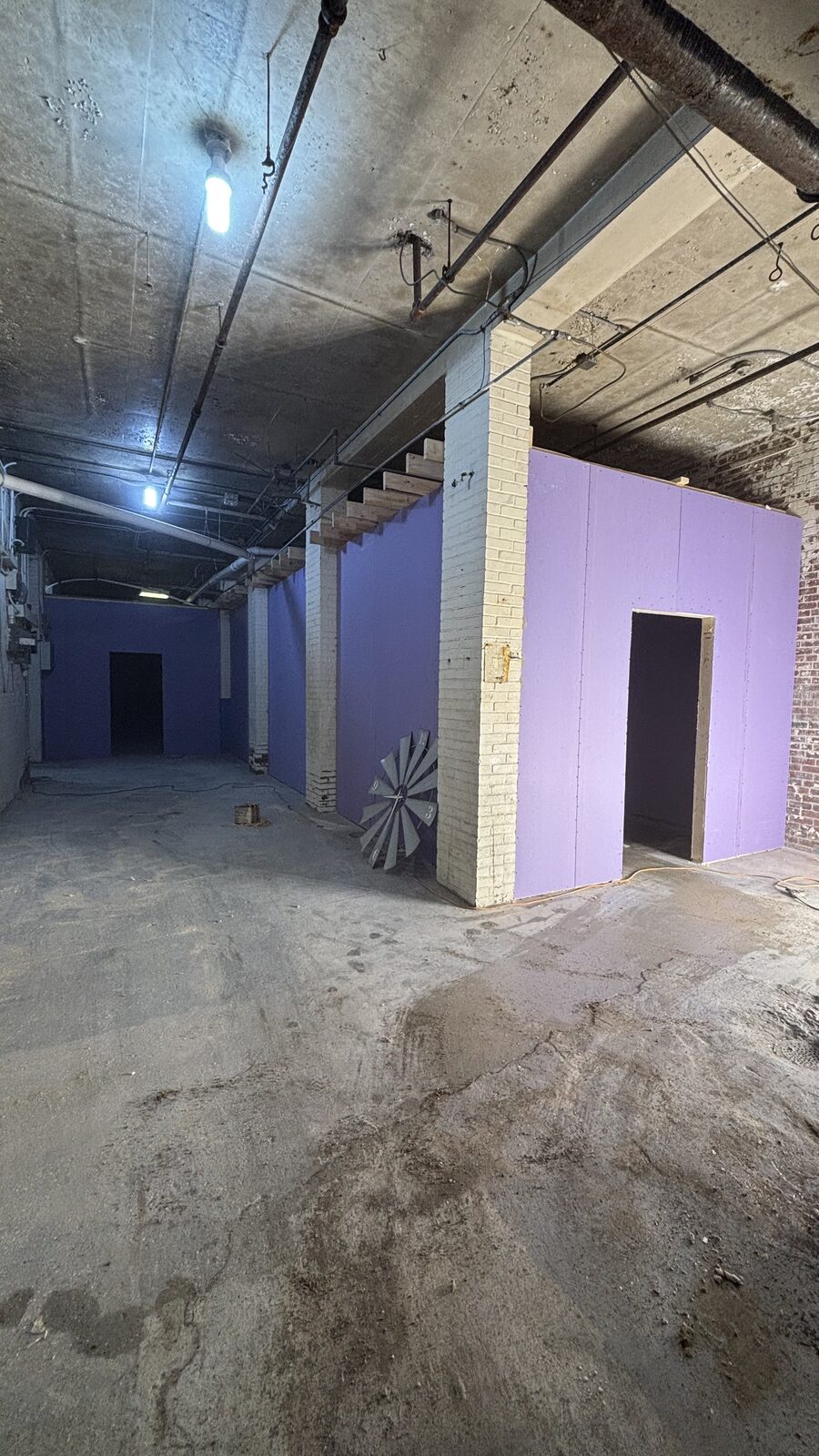 Commercial basement drywall