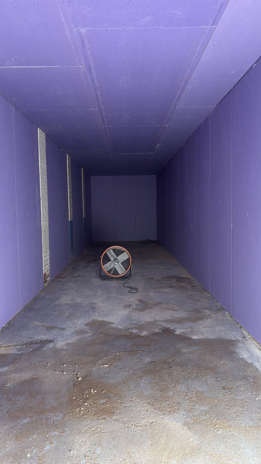 Commercial basement drywall